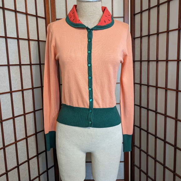 Voodoo Vixen Sweaters - Voodoo Vixen Watermelon Cardigan